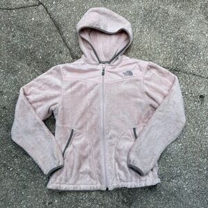 The North Face Osito Hooded Fleece Jacket Pink Womens Medium Full Zip Soft Shell